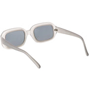 zeroUV Artistic Retro Modern Deep Rectangle Block Flat Lens Sunglasses C673 Sunglasses White Smoke Shiny Black Smoke,Shiny White Smoke,Shiny Clear Pink Lavender,Matte Clear Red Smoke,Matte Smoke Smoke