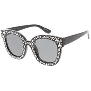 zeroUV Oversize Novelty Star Embellished Horned Rim Sunglasses C683 Sunglasses White Smoke Black Smoke,Pink Smoke,Clear Smoke,Tortoise Brown