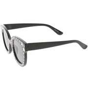 zeroUV Oversize Novelty Star Embellished Horned Rim Sunglasses C683 Sunglasses White Smoke Black Smoke,Pink Smoke,Clear Smoke,Tortoise Brown
