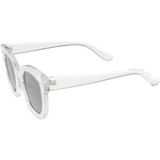 zeroUV Oversize Novelty Star Embellished Horned Rim Sunglasses C683 Sunglasses White Smoke Black Smoke,Pink Smoke,Clear Smoke,Tortoise Brown