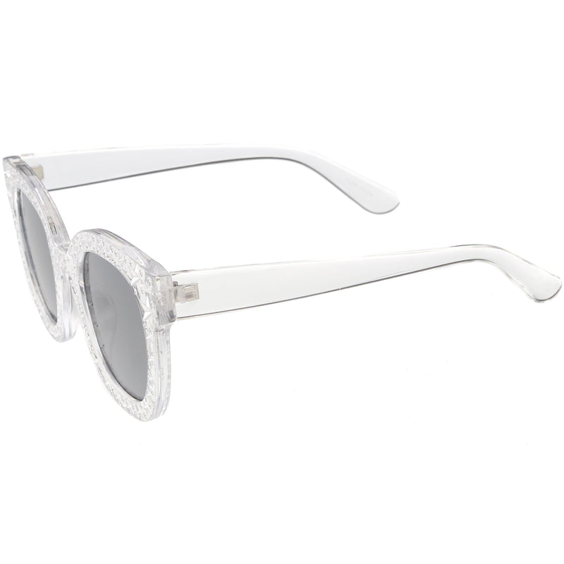 zeroUV Oversize Novelty Star Embellished Horned Rim Sunglasses C683 Sunglasses White Smoke Black Smoke,Pink Smoke,Clear Smoke,Tortoise Brown