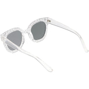 zeroUV Oversize Novelty Star Embellished Horned Rim Sunglasses C683 Sunglasses White Smoke Black Smoke,Pink Smoke,Clear Smoke,Tortoise Brown