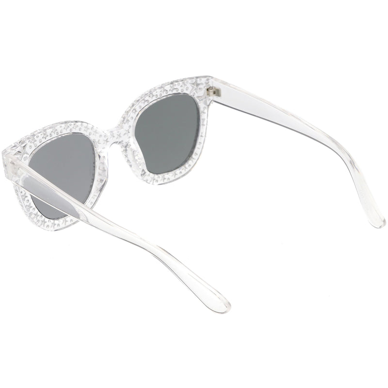 zeroUV Oversize Novelty Star Embellished Horned Rim Sunglasses C683 Sunglasses White Smoke Black Smoke,Pink Smoke,Clear Smoke,Tortoise Brown