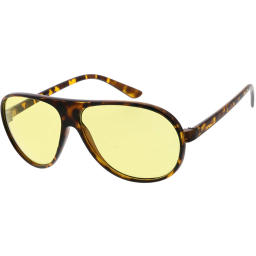 zeroUV 1980's Retro Oversize Blue Light Filtering Lens Aviator Sunglasses C699 Sunglasses White Smoke Black Orange,Tortoise Orange,Tortoise / Yellow,Black / Yellow