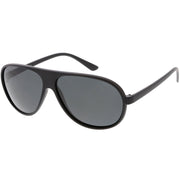 zeroUV Polarized Lens Oversize Flat Top Aviator Sunglasses C702 Sunglasses White Smoke Matte Black / Smoke / Polarized,Shiny Black / Smoke Polarized,Shiny Tortoise / Smoke Polarized