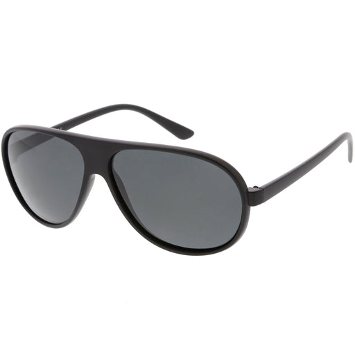 zeroUV Polarized Lens Oversize Flat Top Aviator Sunglasses C702 Sunglasses White Smoke Matte Black / Smoke / Polarized,Shiny Black / Smoke Polarized,Shiny Tortoise / Smoke Polarized