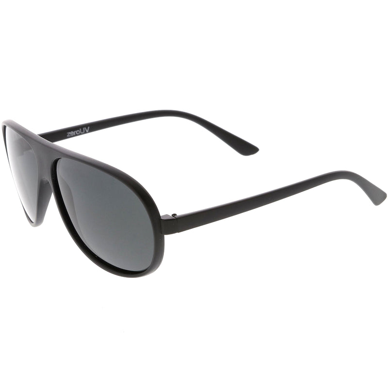 zeroUV Polarized Lens Oversize Flat Top Aviator Sunglasses C702 Sunglasses White Smoke Matte Black / Smoke / Polarized,Shiny Black / Smoke Polarized,Shiny Tortoise / Smoke Polarized