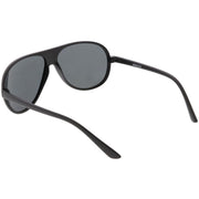 zeroUV Polarized Lens Oversize Flat Top Aviator Sunglasses C702 Sunglasses White Smoke Matte Black / Smoke / Polarized,Shiny Black / Smoke Polarized,Shiny Tortoise / Smoke Polarized