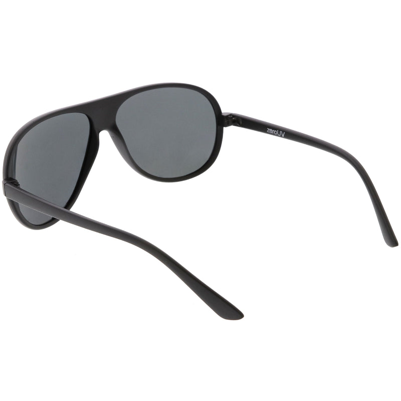 zeroUV Polarized Lens Oversize Flat Top Aviator Sunglasses C702 Sunglasses White Smoke Matte Black / Smoke / Polarized,Shiny Black / Smoke Polarized,Shiny Tortoise / Smoke Polarized