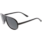 zeroUV Polarized Lens Oversize Flat Top Aviator Sunglasses C702 Sunglasses White Smoke Matte Black / Smoke / Polarized,Shiny Black / Smoke Polarized,Shiny Tortoise / Smoke Polarized
