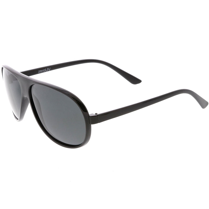 zeroUV Polarized Lens Oversize Flat Top Aviator Sunglasses C702 Sunglasses White Smoke Matte Black / Smoke / Polarized,Shiny Black / Smoke Polarized,Shiny Tortoise / Smoke Polarized