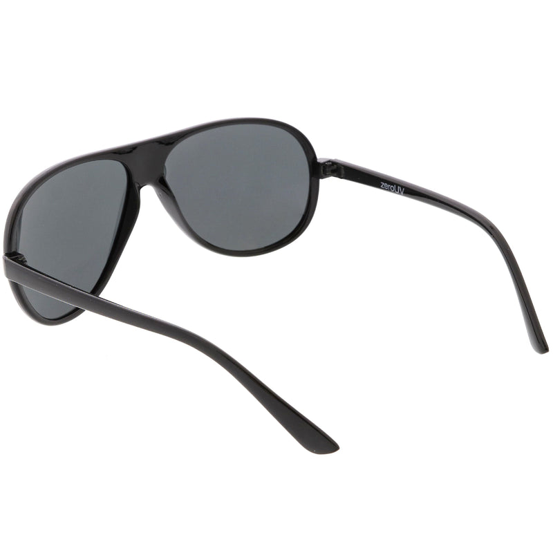 zeroUV Polarized Lens Oversize Flat Top Aviator Sunglasses C702 Sunglasses White Smoke Matte Black / Smoke / Polarized,Shiny Black / Smoke Polarized,Shiny Tortoise / Smoke Polarized