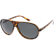 zeroUV Polarized Lens Oversize Flat Top Aviator Sunglasses C702 Sunglasses White Smoke Matte Black / Smoke / Polarized,Shiny Black / Smoke Polarized,Shiny Tortoise / Smoke Polarized