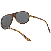 zeroUV Polarized Lens Oversize Flat Top Aviator Sunglasses C702 Sunglasses White Smoke Matte Black / Smoke / Polarized,Shiny Black / Smoke Polarized,Shiny Tortoise / Smoke Polarized