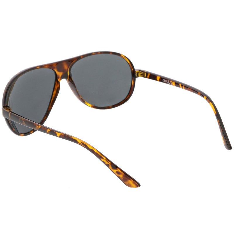 zeroUV Polarized Lens Oversize Flat Top Aviator Sunglasses C702 Sunglasses White Smoke Matte Black / Smoke / Polarized,Shiny Black / Smoke Polarized,Shiny Tortoise / Smoke Polarized