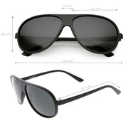 zeroUV Polarized Lens Oversize Flat Top Aviator Sunglasses C702 Sunglasses White Smoke Matte Black / Smoke / Polarized,Shiny Black / Smoke Polarized,Shiny Tortoise / Smoke Polarized