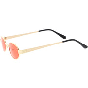 zeroUV Retro 1990's Small Color Tone Oval Metal Sunglasses C709 Sunglasses White Smoke Gold Red,Black Red,Black Blue,Gold Pink,Bronze Orange,Bronze Yellow
