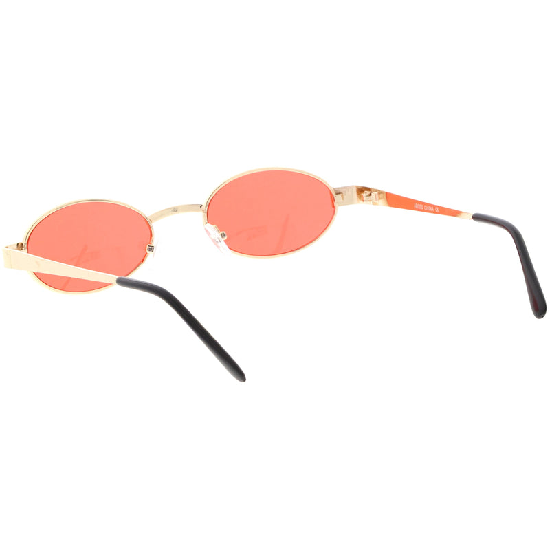 zeroUV Retro 1990's Small Color Tone Oval Metal Sunglasses C709 Sunglasses White Smoke Gold Red,Black Red,Black Blue,Gold Pink,Bronze Orange,Bronze Yellow