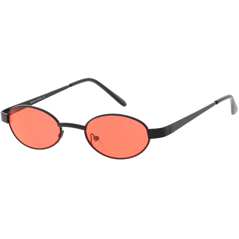 zeroUV Retro 1990's Small Color Tone Oval Metal Sunglasses C709 Sunglasses White Smoke Gold Red,Black Red,Black Blue,Gold Pink,Bronze Orange,Bronze Yellow