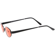 zeroUV Retro 1990's Small Color Tone Oval Metal Sunglasses C709 Sunglasses White Smoke Gold Red,Black Red,Black Blue,Gold Pink,Bronze Orange,Bronze Yellow