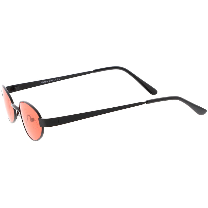 zeroUV Retro 1990's Small Color Tone Oval Metal Sunglasses C709 Sunglasses White Smoke Gold Red,Black Red,Black Blue,Gold Pink,Bronze Orange,Bronze Yellow