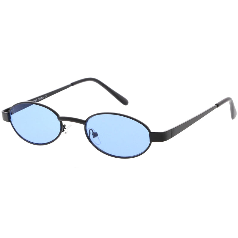 zeroUV Retro 1990's Small Color Tone Oval Metal Sunglasses C709 Sunglasses White Smoke Gold Red,Black Red,Black Blue,Gold Pink,Bronze Orange,Bronze Yellow