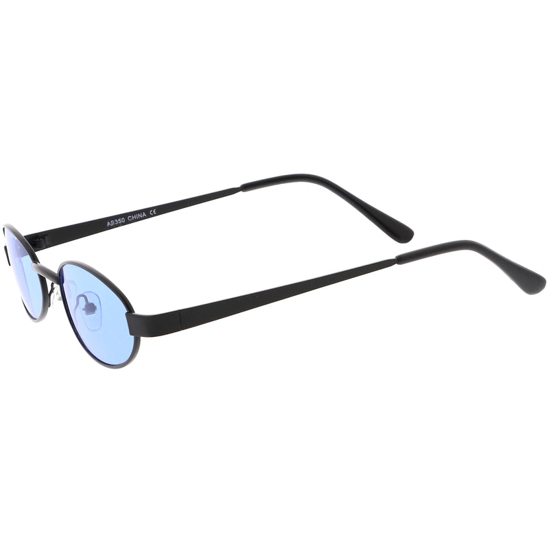 zeroUV Retro 1990's Small Color Tone Oval Metal Sunglasses C709 Sunglasses White Smoke Gold Red,Black Red,Black Blue,Gold Pink,Bronze Orange,Bronze Yellow