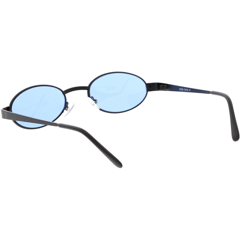 zeroUV Retro 1990's Small Color Tone Oval Metal Sunglasses C709 Sunglasses White Smoke Gold Red,Black Red,Black Blue,Gold Pink,Bronze Orange,Bronze Yellow