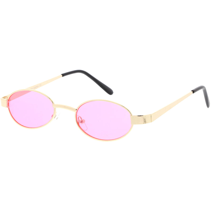 zeroUV Retro 1990's Small Color Tone Oval Metal Sunglasses C709 Sunglasses White Smoke Gold Red,Black Red,Black Blue,Gold Pink,Bronze Orange,Bronze Yellow