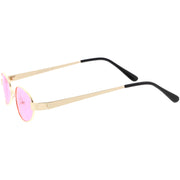 zeroUV Retro 1990's Small Color Tone Oval Metal Sunglasses C709 Sunglasses White Smoke Gold Red,Black Red,Black Blue,Gold Pink,Bronze Orange,Bronze Yellow