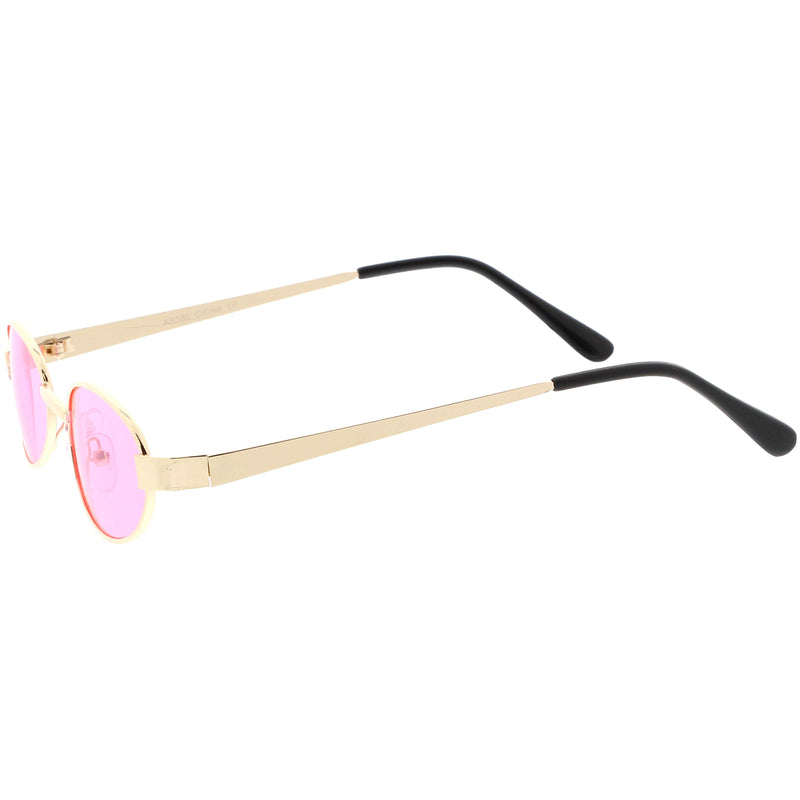 zeroUV Retro 1990's Small Color Tone Oval Metal Sunglasses C709 Sunglasses White Smoke Gold Red,Black Red,Black Blue,Gold Pink,Bronze Orange,Bronze Yellow