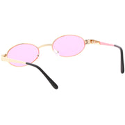 zeroUV Retro 1990's Small Color Tone Oval Metal Sunglasses C709 Sunglasses White Smoke Gold Red,Black Red,Black Blue,Gold Pink,Bronze Orange,Bronze Yellow