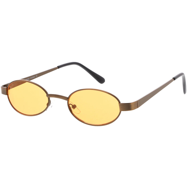zeroUV Retro 1990's Small Color Tone Oval Metal Sunglasses C709 Sunglasses White Smoke Gold Red,Black Red,Black Blue,Gold Pink,Bronze Orange,Bronze Yellow