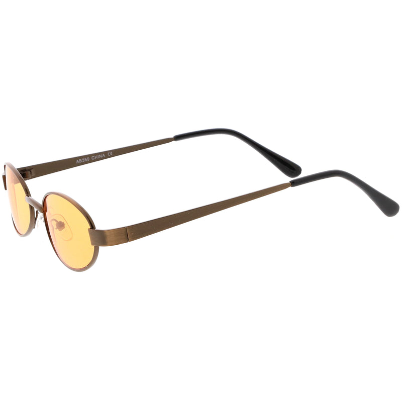 zeroUV Retro 1990's Small Color Tone Oval Metal Sunglasses C709 Sunglasses White Smoke Gold Red,Black Red,Black Blue,Gold Pink,Bronze Orange,Bronze Yellow