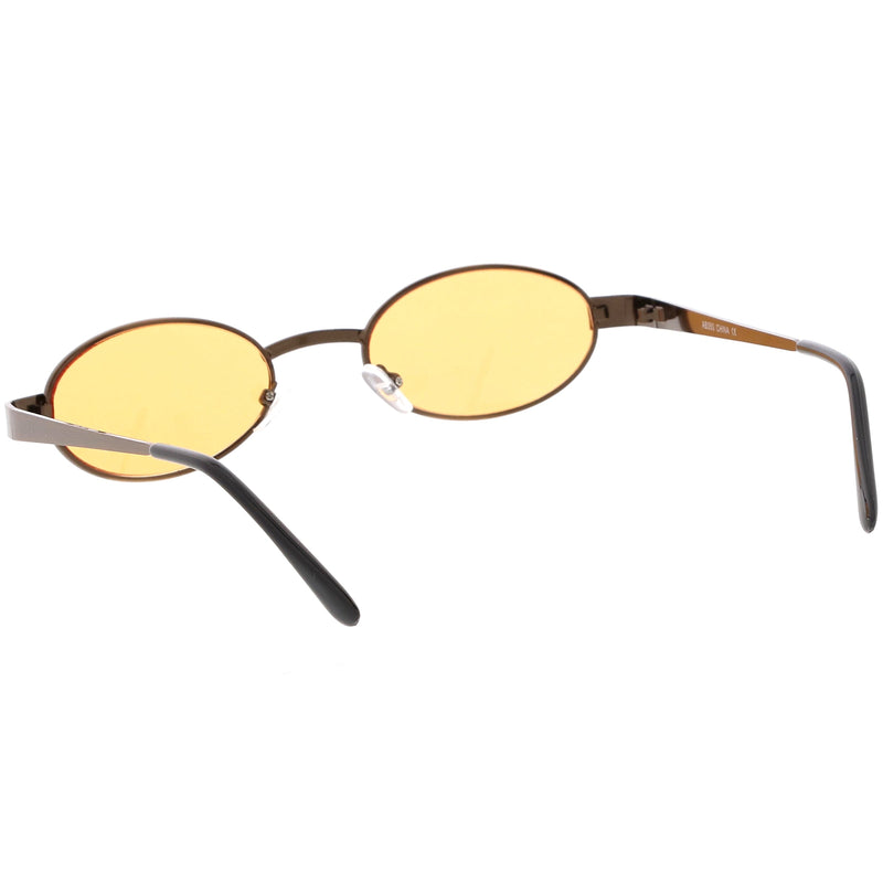 zeroUV Retro 1990's Small Color Tone Oval Metal Sunglasses C709 Sunglasses White Smoke Gold Red,Black Red,Black Blue,Gold Pink,Bronze Orange,Bronze Yellow