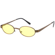 zeroUV Retro 1990's Small Color Tone Oval Metal Sunglasses C709 Sunglasses White Smoke Gold Red,Black Red,Black Blue,Gold Pink,Bronze Orange,Bronze Yellow