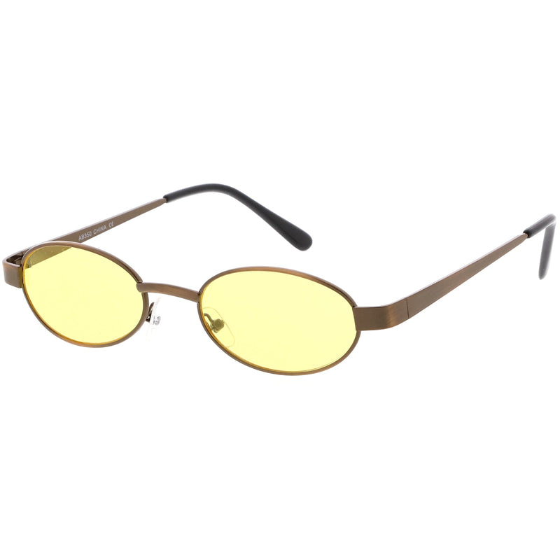 zeroUV Retro 1990's Small Color Tone Oval Metal Sunglasses C709 Sunglasses White Smoke Gold Red,Black Red,Black Blue,Gold Pink,Bronze Orange,Bronze Yellow