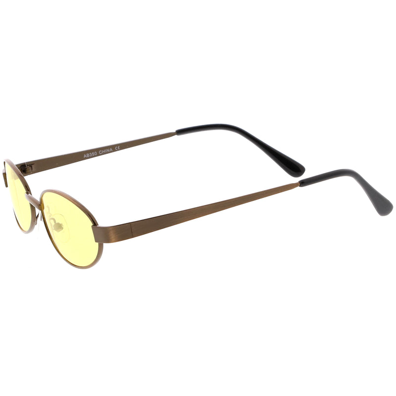 zeroUV Retro 1990's Small Color Tone Oval Metal Sunglasses C709 Sunglasses White Smoke Gold Red,Black Red,Black Blue,Gold Pink,Bronze Orange,Bronze Yellow