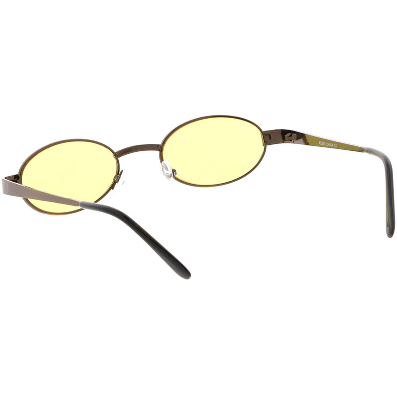 zeroUV Retro 1990's Small Color Tone Oval Metal Sunglasses C709 Sunglasses White Smoke Gold Red,Black Red,Black Blue,Gold Pink,Bronze Orange,Bronze Yellow