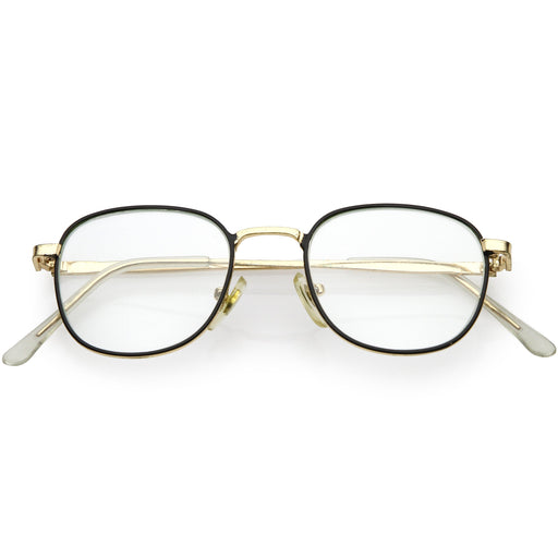zeroUV True Vintage Dapper Square Clear Lens Glasses C718 Glasses White Smoke Gold Black Clear,Gold Brown Clear,Black Black Clear,Silver Silver Clear