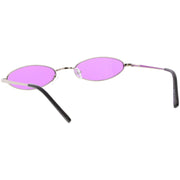 zeroUV Slim Retro Throwback 1990's Color Tone Oval Sunglasses C722 Sunglasses White Smoke Gold Red,Silver Purple,Gold Yellow,Silver Blue