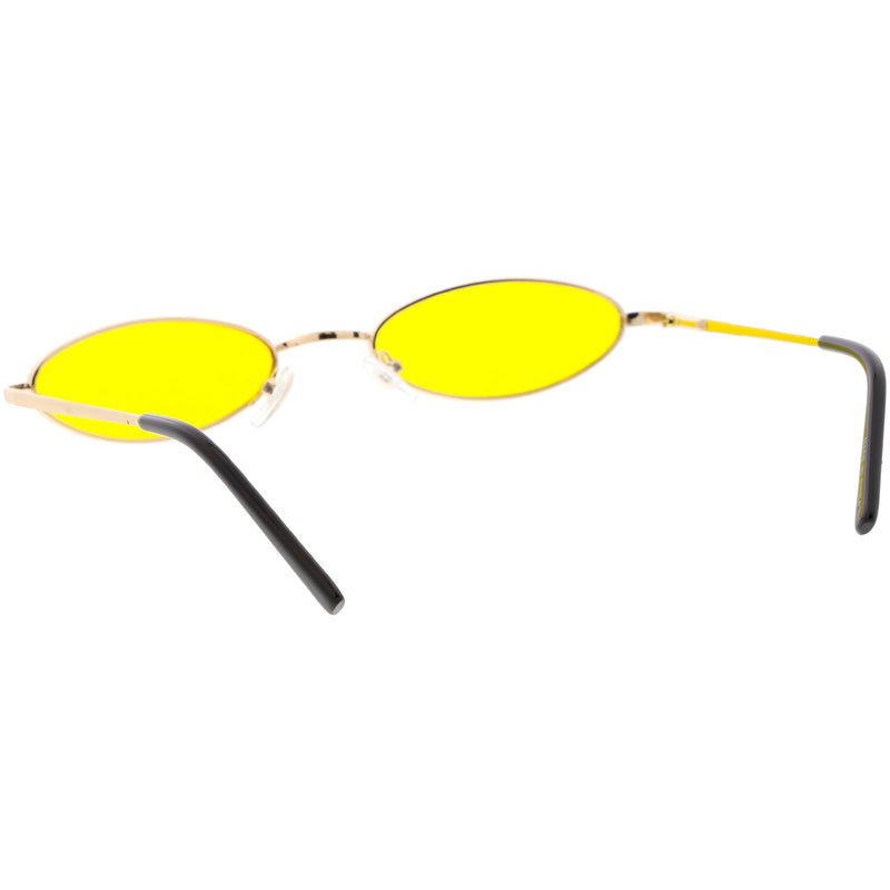 zeroUV Slim Retro Throwback 1990's Color Tone Oval Sunglasses C722 Sunglasses White Smoke Gold Red,Silver Purple,Gold Yellow,Silver Blue