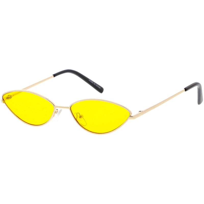 zeroUV Retro 1990's Color Tone Metal Cat Eye Sunglasses C724 Sunglasses White Smoke Gold Red,Blue Silver,Silver Purple,Gold Yellow