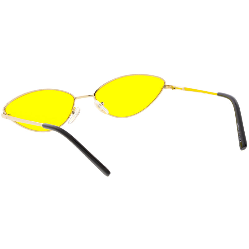 zeroUV Retro 1990's Color Tone Metal Cat Eye Sunglasses C724 Sunglasses White Smoke Gold Red,Blue Silver,Silver Purple,Gold Yellow