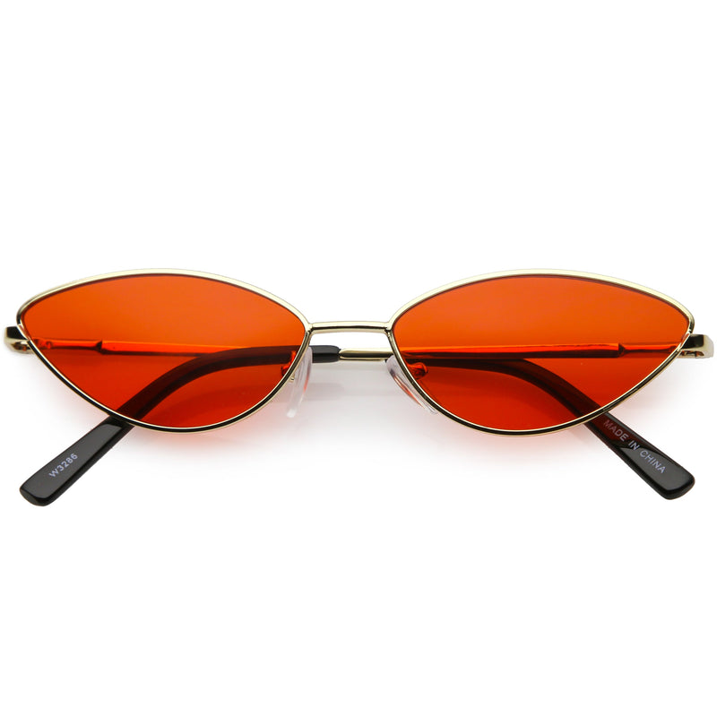 zeroUV Retro 1990's Color Tone Metal Cat Eye Sunglasses C724 Sunglasses White Smoke Gold Red,Blue Silver,Silver Purple,Gold Yellow