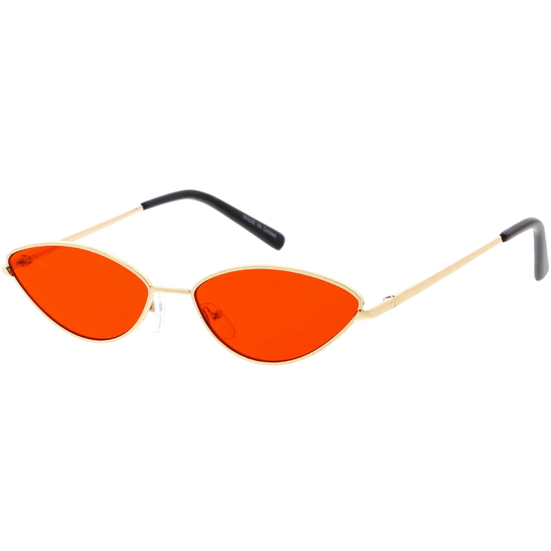 zeroUV Retro 1990's Color Tone Metal Cat Eye Sunglasses C724 Sunglasses White Smoke Gold Red,Blue Silver,Silver Purple,Gold Yellow