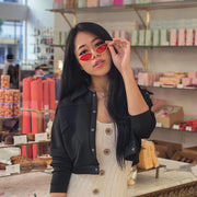 zeroUV Retro 1990's Color Tone Metal Cat Eye Sunglasses C724 Sunglasses Rosy Brown Gold Red,Blue Silver,Silver Purple,Gold Yellow