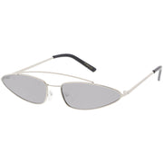 zeroUV Retro 1990's Slim Triangle  Color Tone Flat Lens Sunglasses C725 Sunglasses White Smoke Gold Smoke,Silver Silver Mirror,Silver Yellow,Gold Blue,Gold Pink,Gold Red