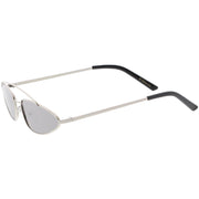zeroUV Retro 1990's Slim Triangle  Color Tone Flat Lens Sunglasses C725 Sunglasses White Smoke Gold Smoke,Silver Silver Mirror,Silver Yellow,Gold Blue,Gold Pink,Gold Red
