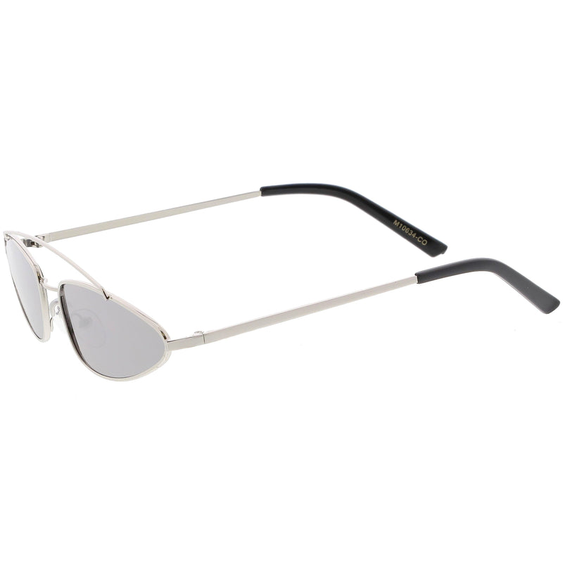 zeroUV Retro 1990's Slim Triangle  Color Tone Flat Lens Sunglasses C725 Sunglasses White Smoke Gold Smoke,Silver Silver Mirror,Silver Yellow,Gold Blue,Gold Pink,Gold Red